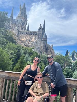 Visiting Harry Potter World in Florida with my Aunt Suzette and her son, Nick.