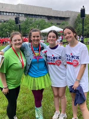 Me and my girls at our first Walk ALS Triangle, April 2023