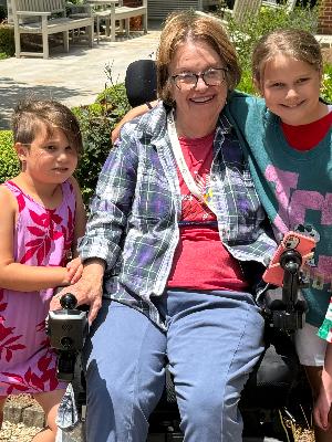 Connie Leonard with Rose and Mae
